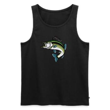 Springender Bass Fisch - Männer Premium Bio Tank Top - Schwarz - Vorne - Michal (187cm)