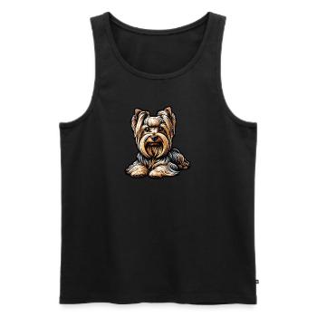 Yorkshire Terrier - Männer Premium Bio Tank Top - Schwarz - Vorne - Michal (187cm)