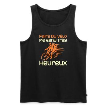 Cycling Makes Me Very Happy - Cycling - Men's Premium Organic Tank Top - black - Front - Michal (187cm)