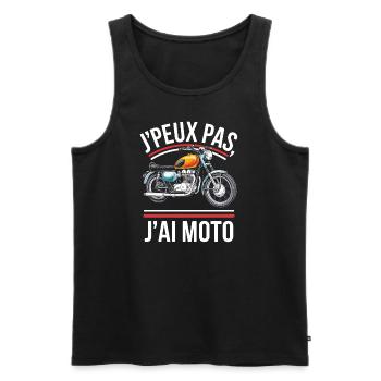 J'peux pas, j'ai moto - Débardeur bio Premium Homme - noir - Devant - Michal (187cm)