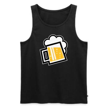 Bavarian Beer Mug (German Glass / R / \ / 3C) - Men's Premium Organic Tank Top - black - Front - Michal (187cm)