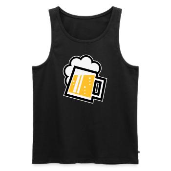 Bavarian Beer Mug (German Glass / R / / / 3C) - Men's Premium Organic Tank Top - black - Front - Michal (187cm)