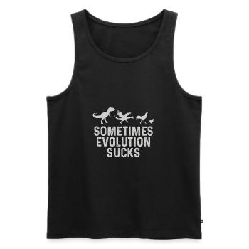 Sometimes Evolution Sucks - Männer Premium Bio Tank Top - Schwarz - Vorne - AI Model Male 178 light (178cm)
