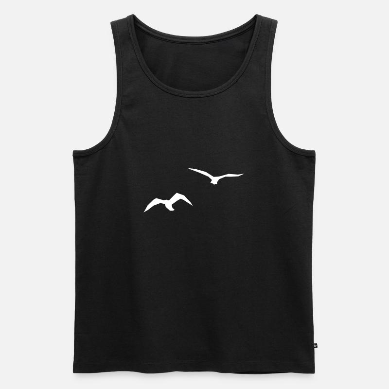 Vögel - Männer Premium Bio Tank Top - Schwarz