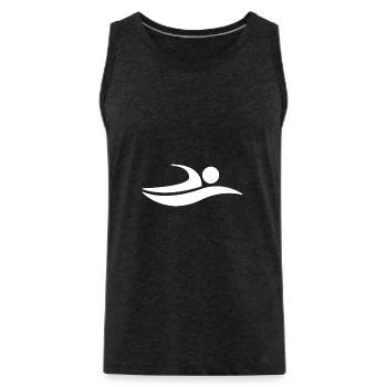 Swim Natation Logo blanc Design - Débardeur bio Premium Homme - charbon - Devant - Alexander (188cm)