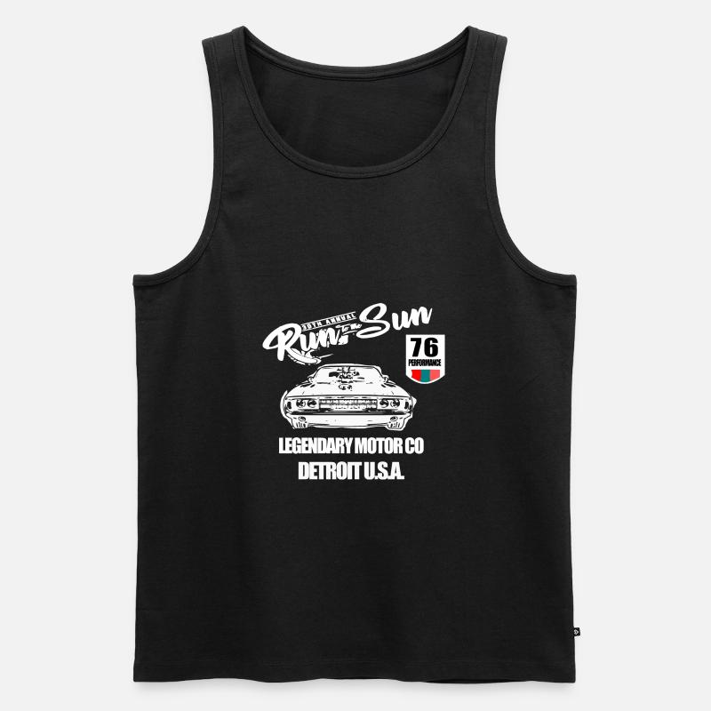 Patch Muscle Car - Männer Premium Bio Tank Top - Schwarz