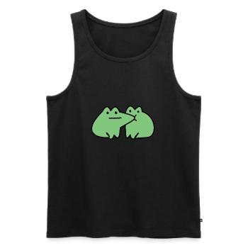Embrasser des grenouilles - Débardeur bio Premium Homme - noir - Devant - Michal (187cm)