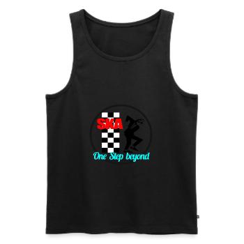 Ska Patch - Männer Premium Bio Tank Top - Schwarz - Vorne - AI Model Male 178 light (178cm)