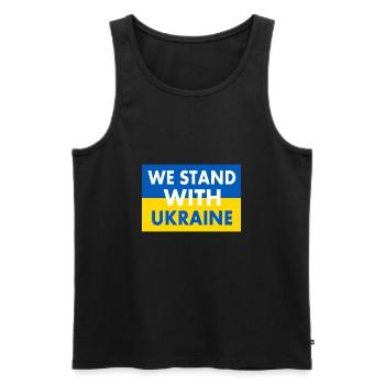 We stand with ukraine - Débardeur bio Premium Homme - noir - Devant - AI Model Male 178 light (178cm)