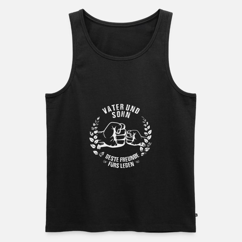 Vater und Sohn - Männer Premium Bio Tank Top - Schwarz