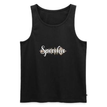 SLP Speechie Speech Language Pathologist - Men's Premium Organic Tank Top - black - Front - AI Model Male 178 light (178cm)