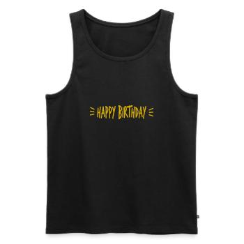 JAHRESTAG. ALLES GUTE ZUM GEBURTSTAG. ALLES GUTE ZUM GEBURTSTAG. - Männer Premium Bio Tank Top - Schwarz - Vorne - Michal (187cm)