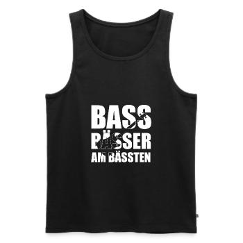 Bass Player Gift BASS BÄSSER AM BÄSSTEN Bassist - Männer Premium Bio Tank Top - Schwarz - Vorne - Michal (187cm)