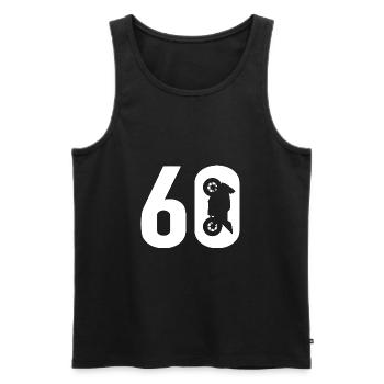 60 Biker Motorrad 60 - Männer Premium Bio Tank Top - Schwarz - Vorne - Michal (187cm)