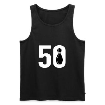 50 Bowling Bowler 50 - Débardeur bio Premium Homme - noir - Devant - Michal (187cm)