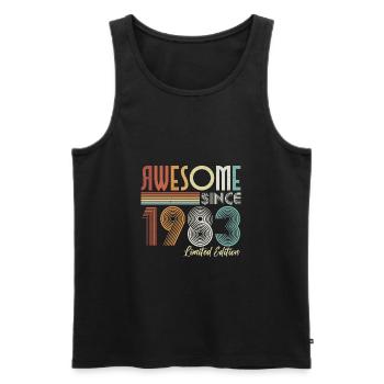 Né en 1983 Vintage Retro Anniversaire - Débardeur bio Premium Homme - noir - Devant - Michal (187cm)
