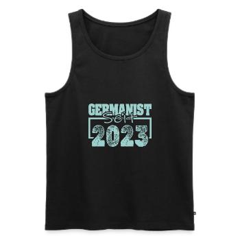 Jahr 2023 - Männer Premium Bio Tank Top - Schwarz - Vorne - Michal (187cm)
