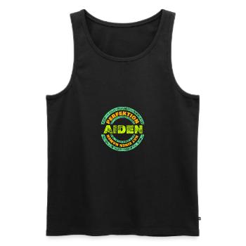 Vorname Aiden - Männer Premium Bio Tank Top - Schwarz - Vorne - AI Model Male 178 light (178cm)