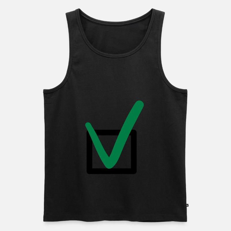 Häkchen Zeichen Symbole - Männer Premium Bio Tank Top - Schwarz