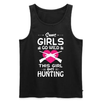 Some Girl Go Wild This Girl Goes Hunting - Men's Premium Organic Tank Top - black - Front - AI Model Male 178 light (178cm)