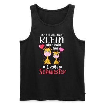 Ich Bin Klein Aber Bald Eine Große Schwester - Männer Premium Bio Tank Top - Schwarz - Vorne - Michal (187cm)