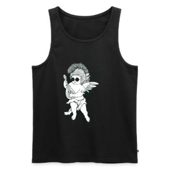 Punk, Engel - Männer Premium Bio Tank Top - Schwarz - Vorne - Michal (187cm)