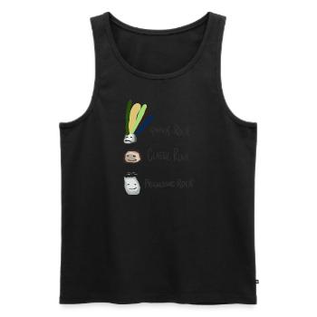 Rock, rock, rock drôle design - Débardeur bio Premium Homme - noir - Devant - AI Model Male 178 light (178cm)