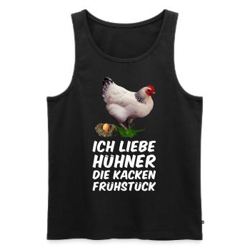 Hühner Henne Huhn | Frühstück | Spruch | Geschenk - Männer Premium Bio Tank Top - Schwarz - Vorne - Michal (187cm)