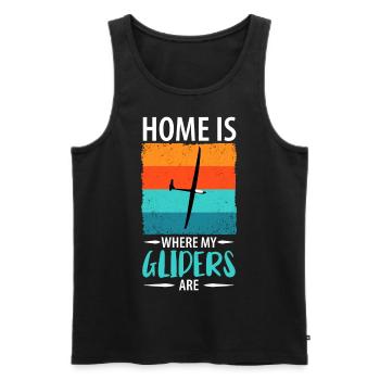 Glider Gliding Gliding Glider Flying - Men's Premium Organic Tank Top - black - Front - AI Model Male 178 light (178cm)