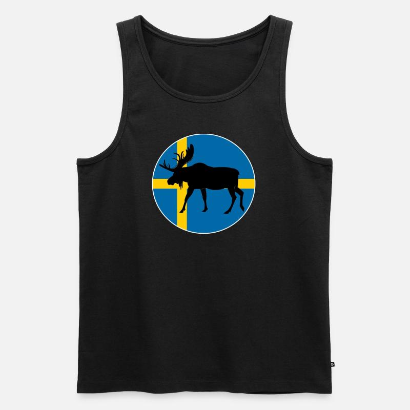 Elch Schweden - Männer Premium Bio Tank Top - Schwarz