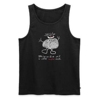 Opa ist so dick, weil er voller Liebe steckt - Männer Premium Bio Tank Top - Schwarz - Vorne - Michal (187cm)