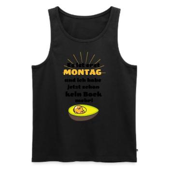 Fun Design-Geschenkidee-Lustiges Design - Avocado - Männer Premium Bio Tank Top - Schwarz - Vorne - Michal (187cm)