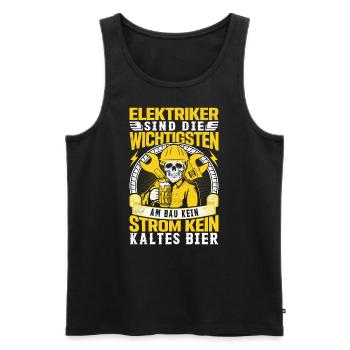 Elektriker Elektroniker Geschenk - Männer Premium Bio Tank Top - Schwarz - Vorne - Michal (187cm)