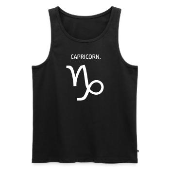 Sternzeichen Steinbock Horoskop Capricorn Zodiac - Männer Premium Bio Tank Top - Schwarz - Vorne - AI Model Male 178 light (178cm)
