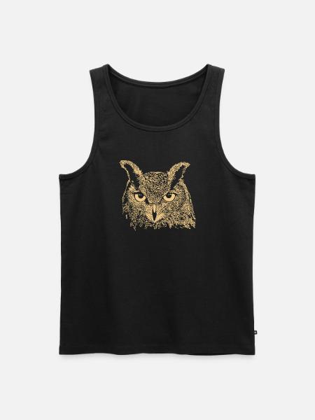 Eule - Männer Premium Bio Tank Top - Schwarz