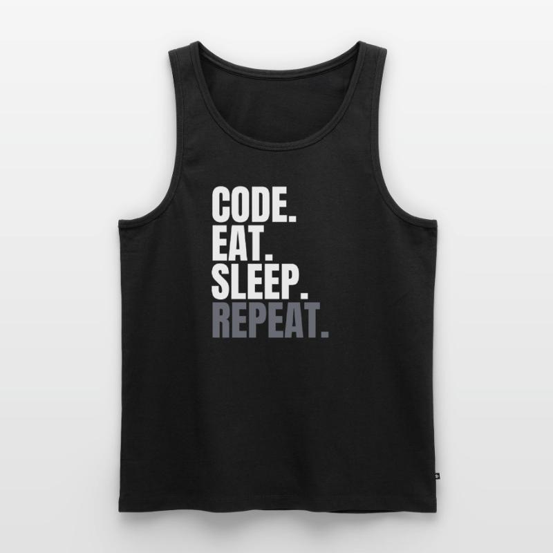 Code eat sleep repeat - Programmeur Shirt Coding Débardeur bio Premium Homme