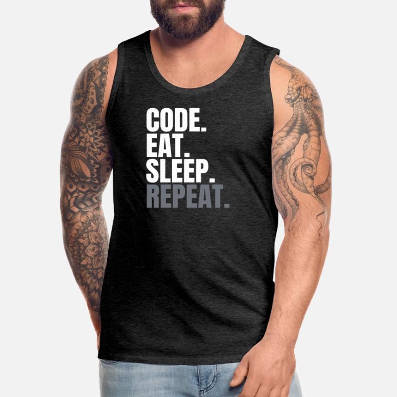 Code eat sleep repeat - Programmierer Shirt Coding Männer Premium Bio Tank Top