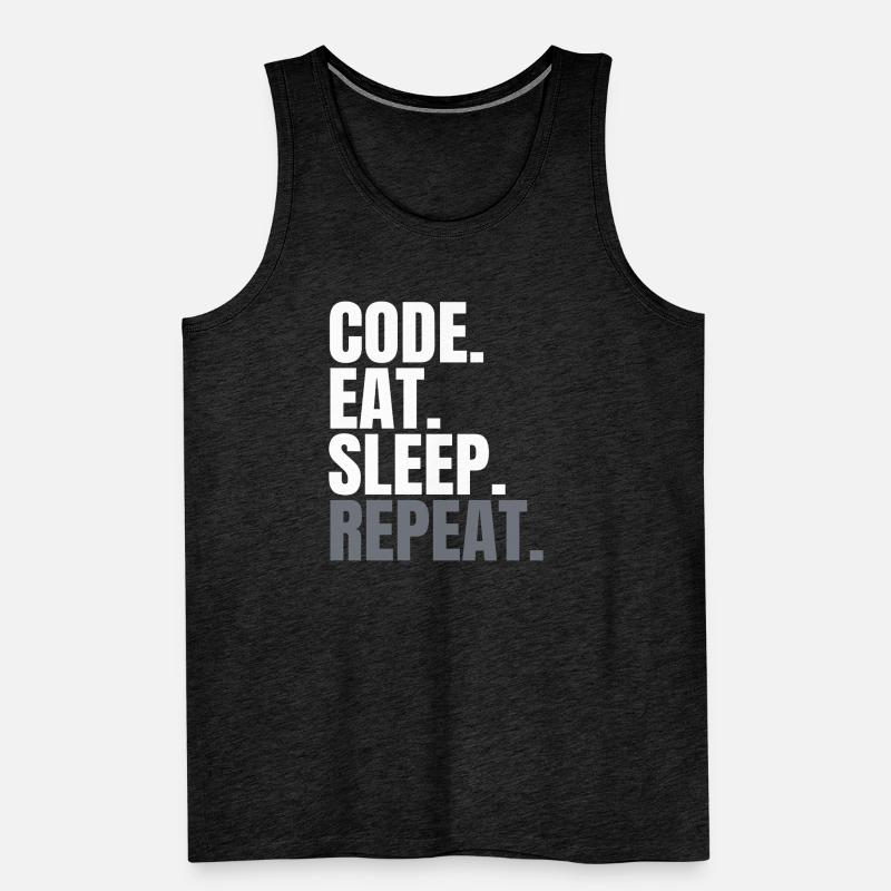 Code eat sleep repeat - Programmeur Shirt Coding Débardeur bio Premium Homme
