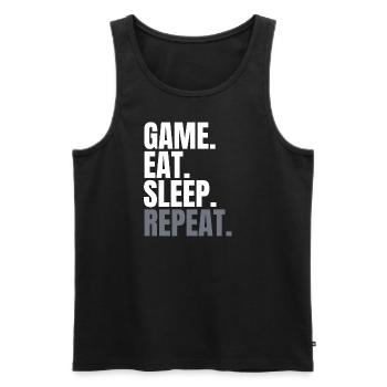 Game eat sleep repeat - Gamer Shirt I Gaming - Männer Premium Bio Tank Top - Schwarz - Vorne - Michal (187cm)