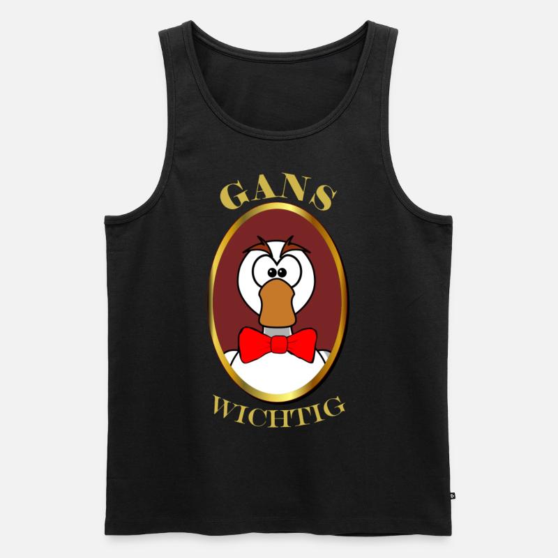 Gans wichtig mit Fliege - Männer Premium Bio Tank Top - Schwarz
