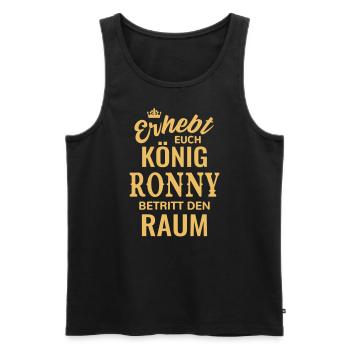 Name Ronny Geschenk Idee Geburtstag lustig König - Männer Premium Bio Tank Top - Schwarz - Vorne - Michal (187cm)