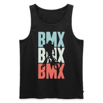 Vintage and Retro BMX - Men's Premium Organic Tank Top - black - Front - AI Model Male 178 light (178cm)