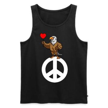 Weißkopfseeadler Peace Frieden Weltfrieden - Männer Premium Bio Tank Top - Schwarz - Vorne - AI Model Male 178 light (178cm)