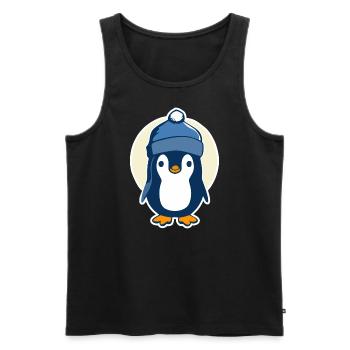 Weihnachtspinguin, Geschenk für Familie - Männer Premium Bio Tank Top - Schwarz - Vorne - Michal (187cm)