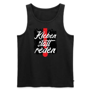 Klima Kleber Kleben statt reden Klima Aktivist - Männer Premium Bio Tank Top - Schwarz - Vorne - AI Model Male 178 light (178cm)
