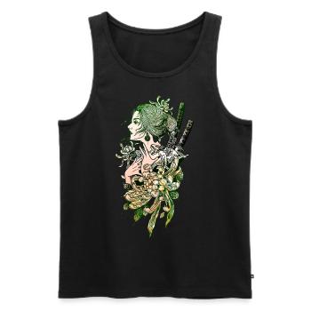 Japanisches Geisha Schwert Samurai Krieger 111 - Männer Premium Bio Tank Top - Schwarz - Vorne - AI Model Male 178 light (178cm)