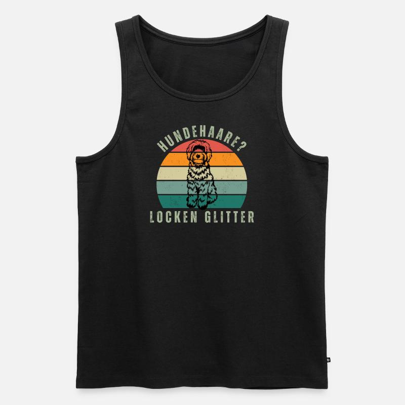 Locken Glitter Retro Sunset - Männer Premium Bio Tank Top - Schwarz