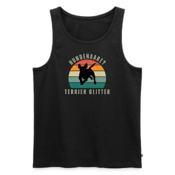 Terrier Glitter Retro Sunset - Männer Premium Bio Tank Top - Schwarz - Vorne - AI Model Male 178 light (178cm)