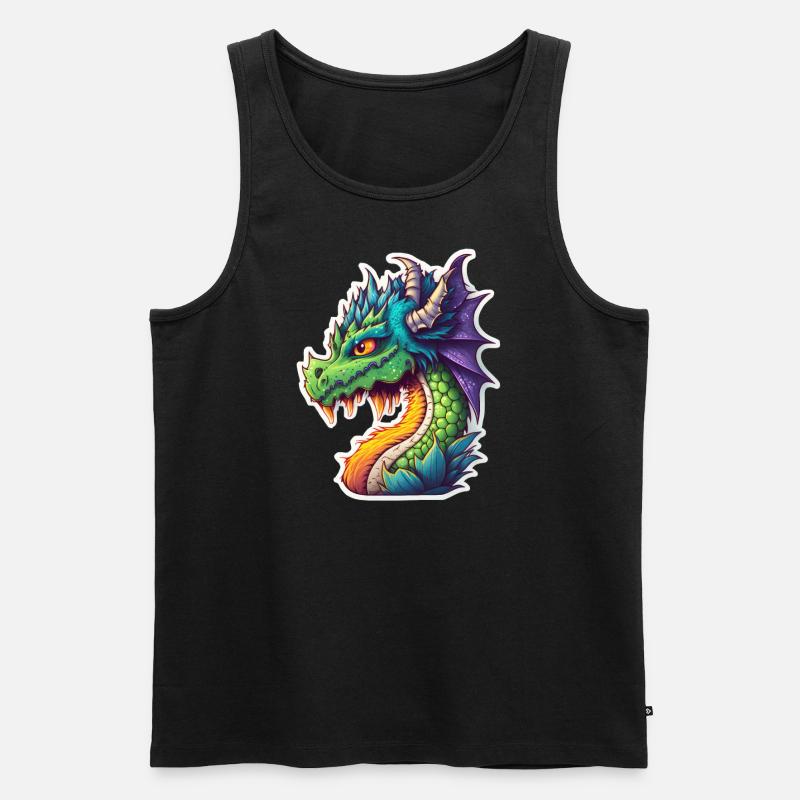 Drachenkraft - Männer Premium Bio Tank Top - Schwarz