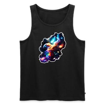 Galaxie, Univers, Cosmos, Espace, Étoiles, Espace - Débardeur bio Premium Homme - noir - Devant - AI Model Male 178 light (178cm)